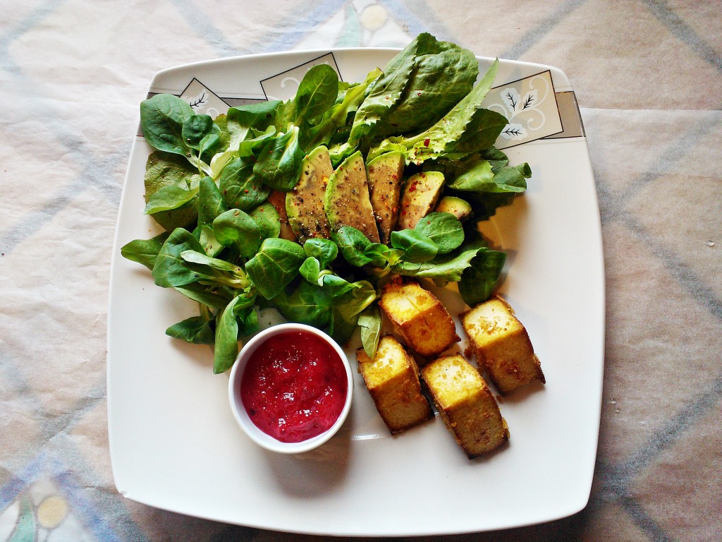 Insalata tofu fritto