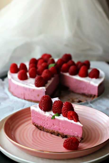 vegan cheesecake  ai lamponi