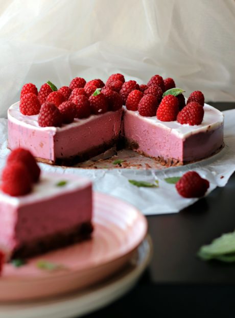 cheesecake vegan ai lamponi