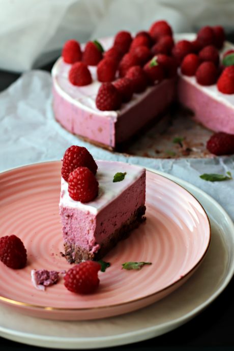 cheesecake vegan ai lamponi