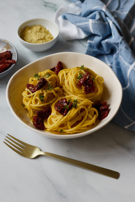 carbonara vegan di zucca