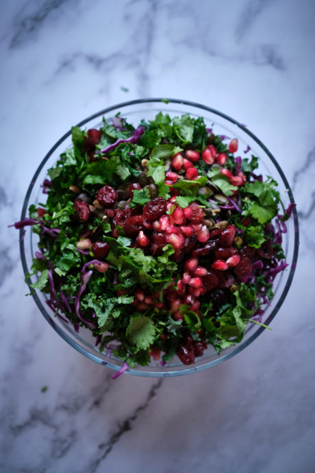 insalata cavolo rosso viola nero tahini