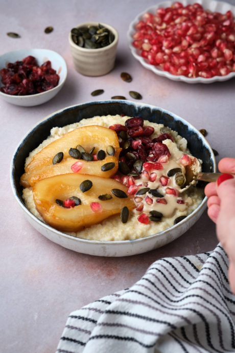 budino di miglio pera caramellata