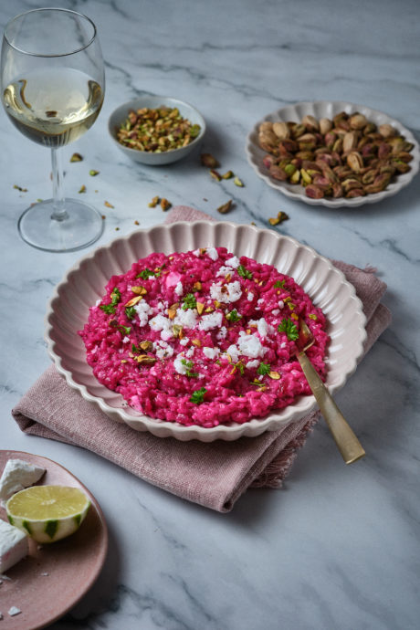 risotto rosa alla barbabietola ricetta vegan 