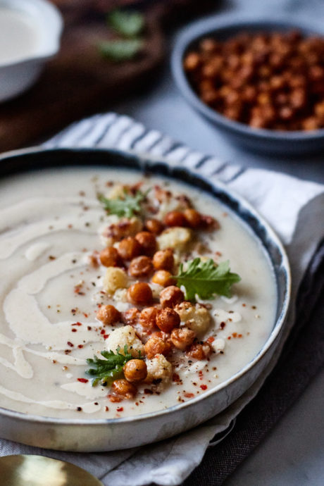 vellutata di cavolfiore tahini ceci